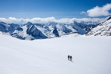 Das Pfitscher Tal ist ein Paradies für Freunde etwas anspruchsvollerer Skitouren - hier am Aufstieg zum Schrammacher. Das Pfitscher Tal ist ein Paradies für Freunde etwas anspruchsvollerer Skitouren - hier am Aufstieg zum Schrammacher.
