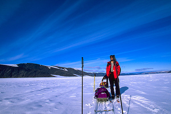 Blick zum Hintermann Rainer auf dem Rückweg über den Veteranenbreen