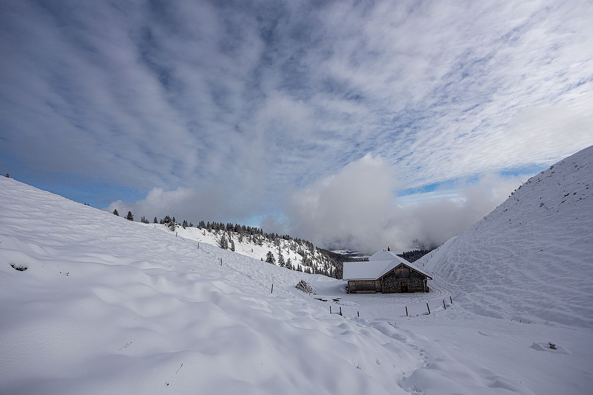 Sonne und Wolkenstimmung an der Lechneralm