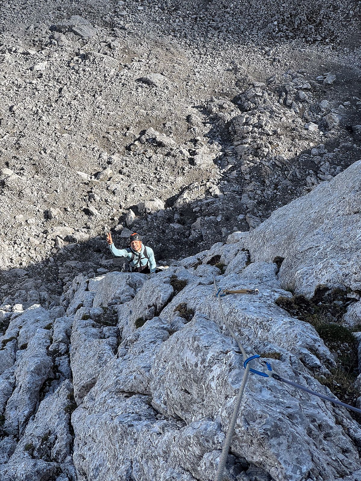 Hannes in der ersten Seillänge