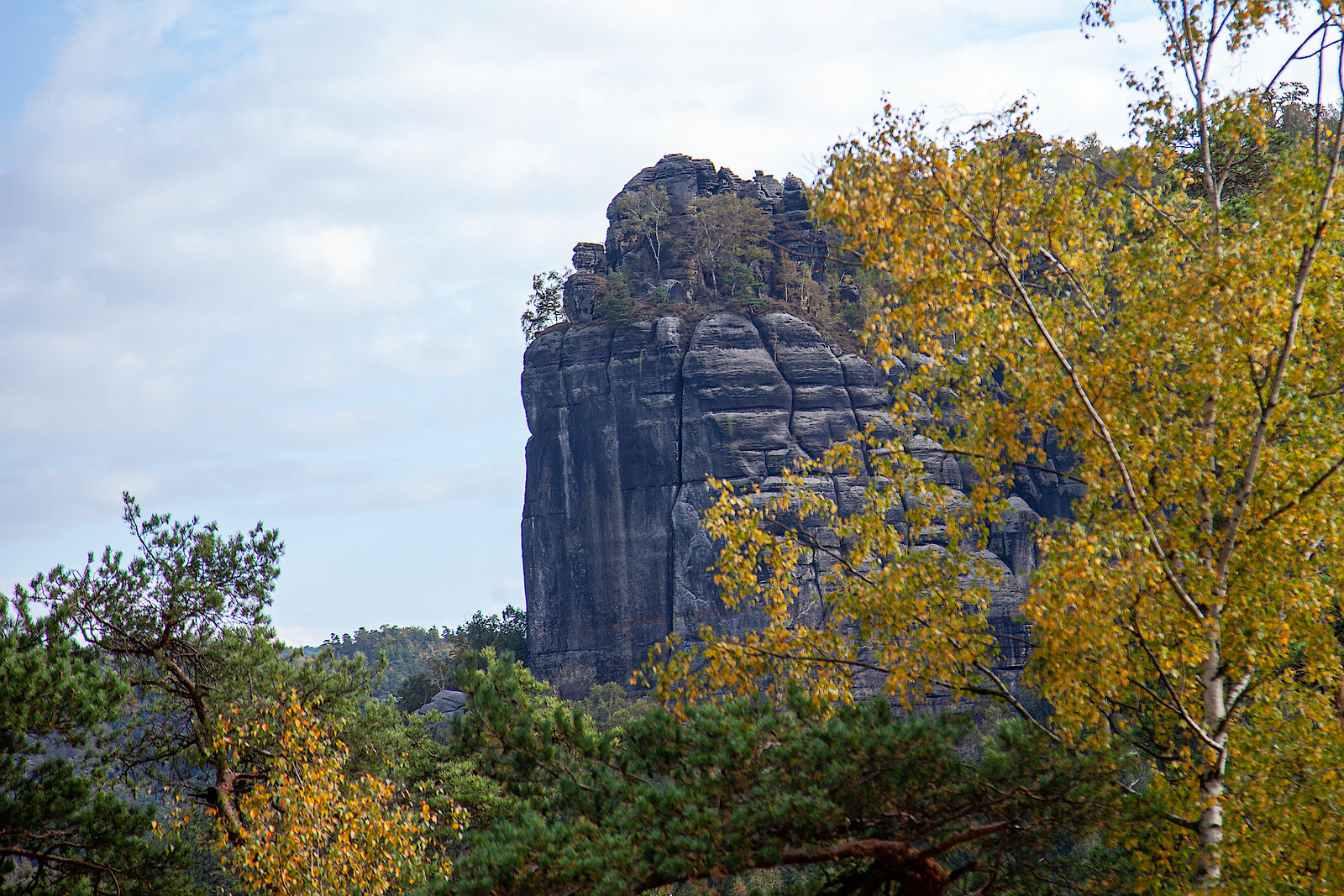 Eine gute Jahreszeit zum Klettern im Elbsandstein ist der Herbst