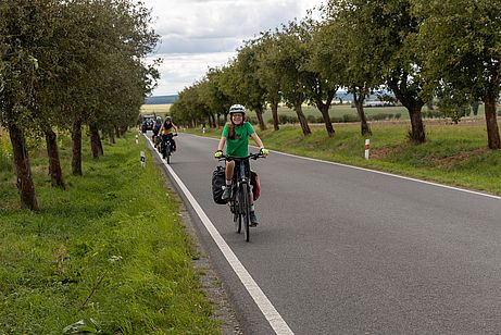 Viele Straßen sind gesäumt mit Obstbäumen - Fallobst gibt es mehr als genug auf der Tour