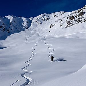 Abfahrt vom Kleinen Beil nach Osten
