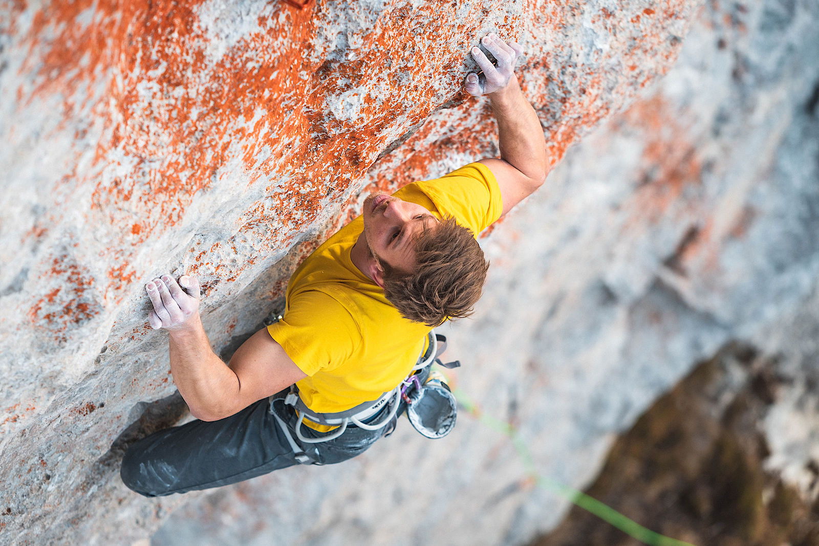 Luca Holzer sucht in Orange Bud (9-) nach der nächsten Leiste