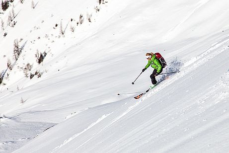 In den sulzigen Westhängen ging es noch am besten zu fahren. In den sulzigen Westhängen ging es noch am besten zu fahren.