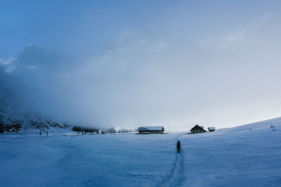 Morgensonne und Nebel an der Ingridhütte 