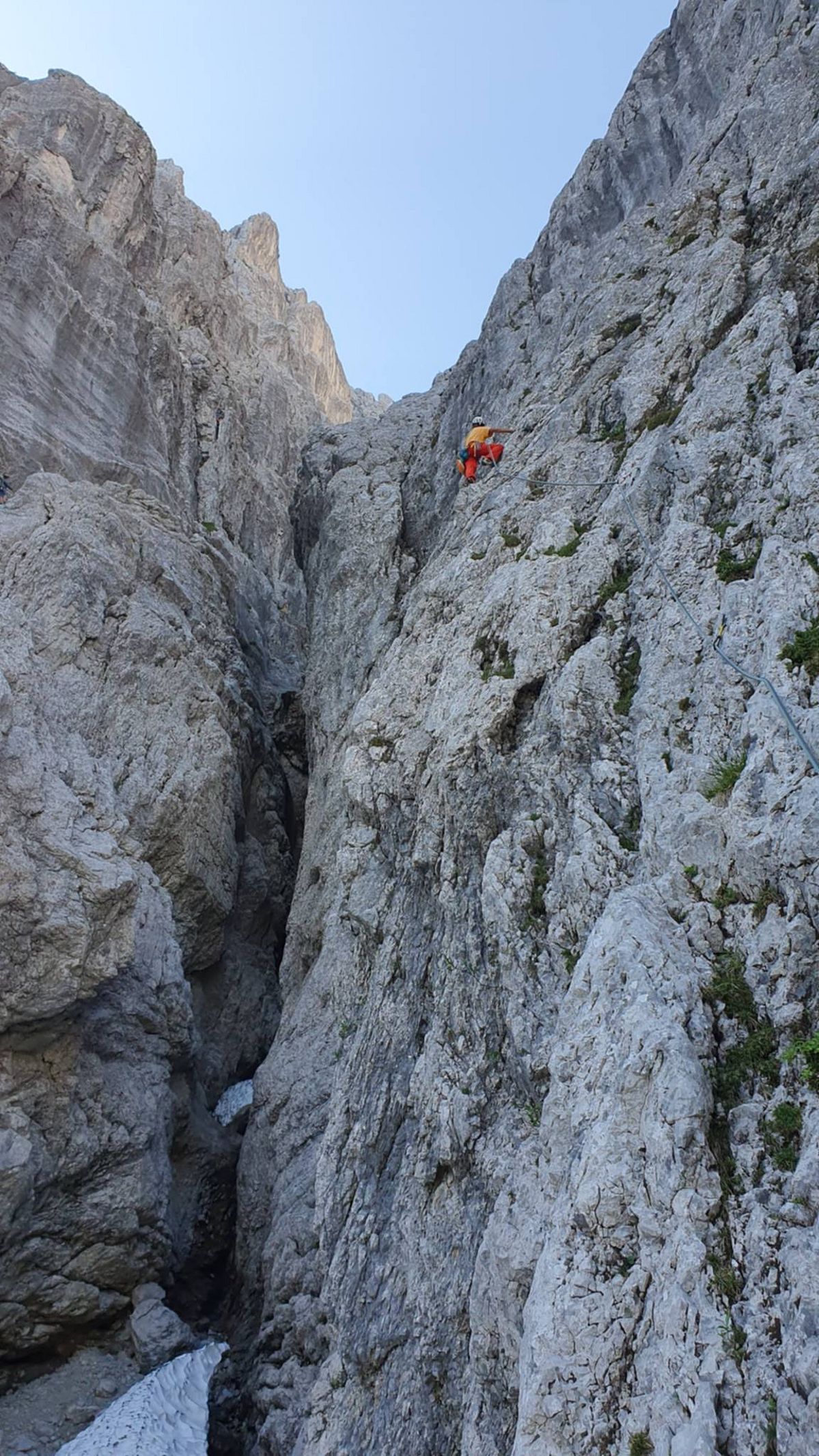 Klettern in der Route Casanova am Totenkirchl im Wilden Kaiser