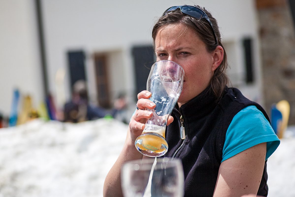 Abschlussbier am Naturfreundehaus in Kolm-Saigurn