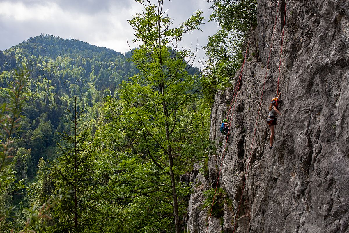 Die leichteren Routen im linken Sektor