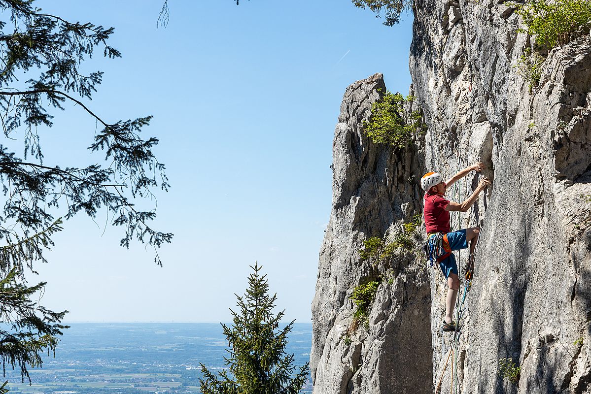 Piazkletterei in der Route 1543 (6+)