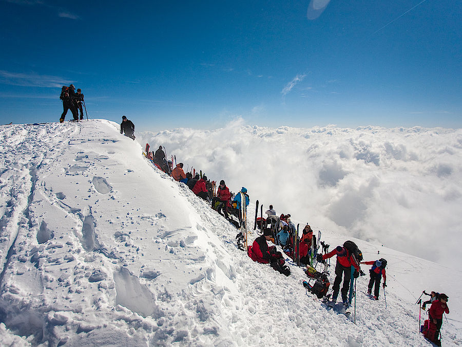 Massenauflauf am Hocharn-Gipfel 