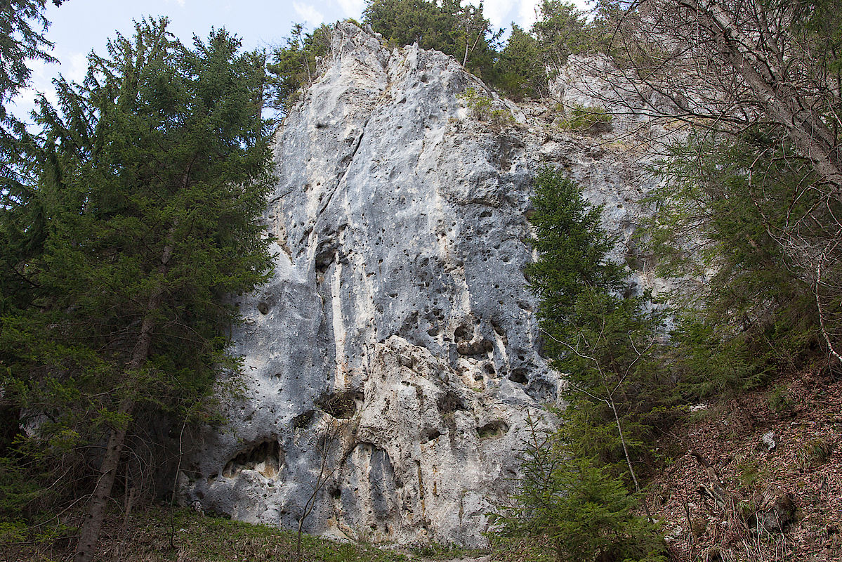 Die Felswand unter der Kesselalm