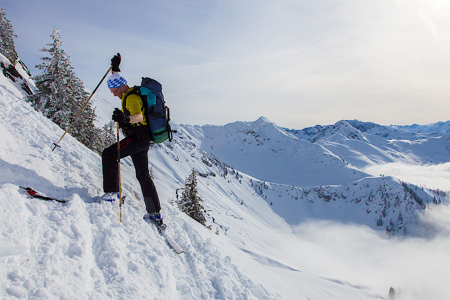 Einige Spitzkehren erfordert der Gipfelhang am Weißkopfkogel