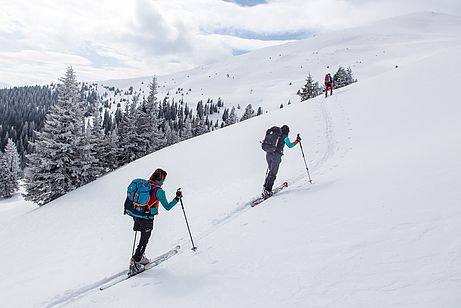 Gemütliches Skigelände auf dem Weg zum Hohen Lorenzen. Gemütliches Skigelände auf dem Weg zum Hohen Lorenzen.