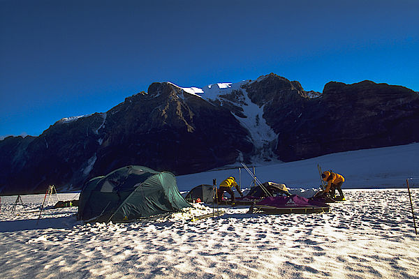 Unser Basislager im Atomfjella auf dem Harkerbreen