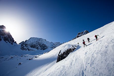 Aufstieg zur Kogelseespitze. Aufstieg zur Kogelseespitze.