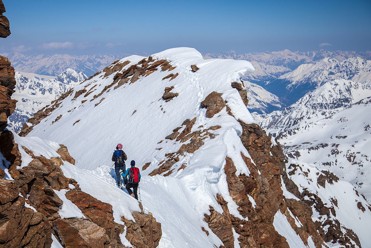Knapp unterhalb des Gipfel der Bliggspitze 