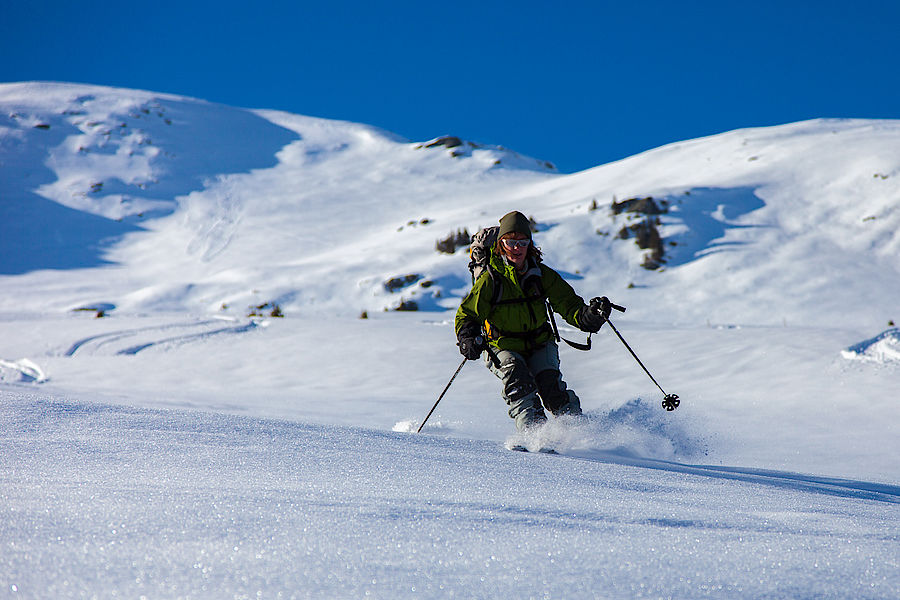 Unberührter Pulverschnee 