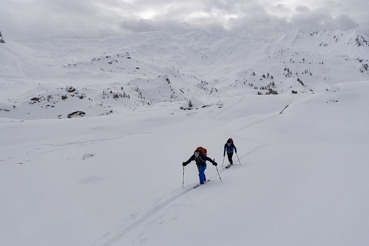 Den ganzen Tag durften wir spuren und trafen keine Menschenseele