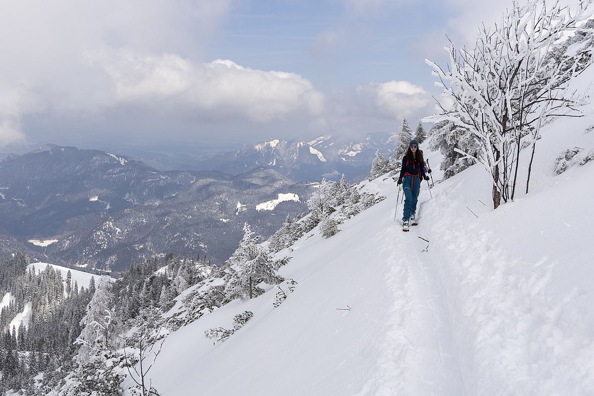 Die letzte Querung zu Grat am Steilnerjoch geht perfekt momentan