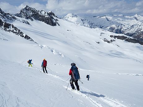 Abfahrt über das Waxeckkees Abfahrt über das Waxeckkees