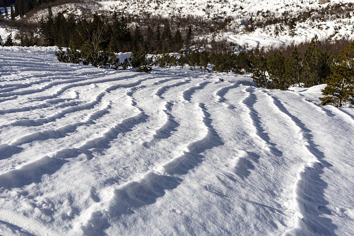 Skurrile Schneestrukturen
