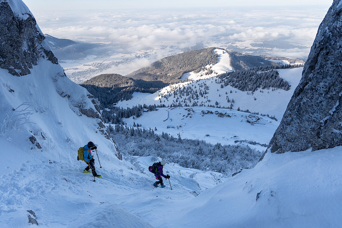 Abstieg zum Skidepot