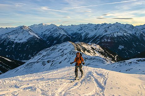 Abendlicht am Steinkogel - im Hintergrund die Hohen Tauern Abendlicht am Steinkogel - im Hintergrund die Hohen Tauern