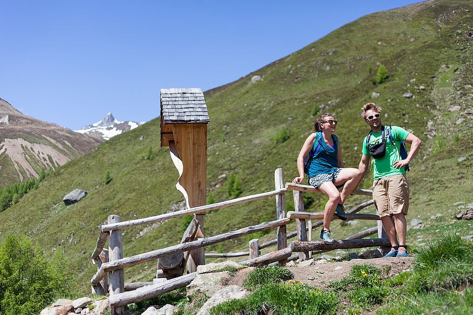 Kurze Rast auf dem Weg zur Weißkugelhütte Kurze Rast auf dem Weg zur Weißkugelhütte