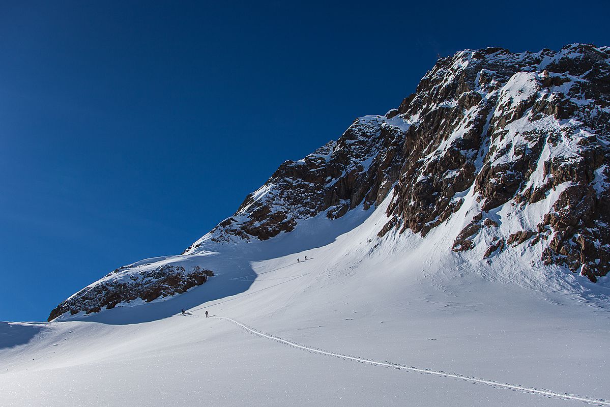 Die letzten Meter zum Skidepot 