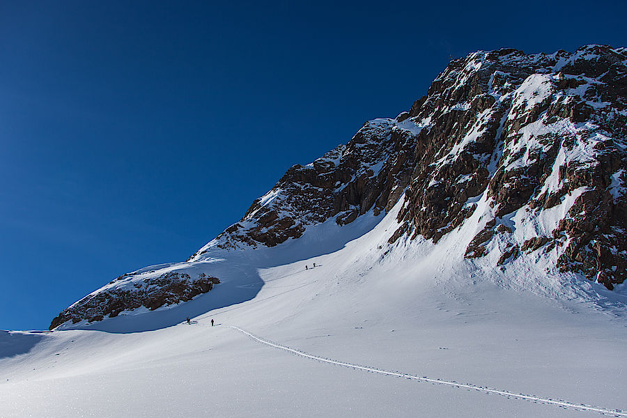 Die letzten Meter zum Skidepot 