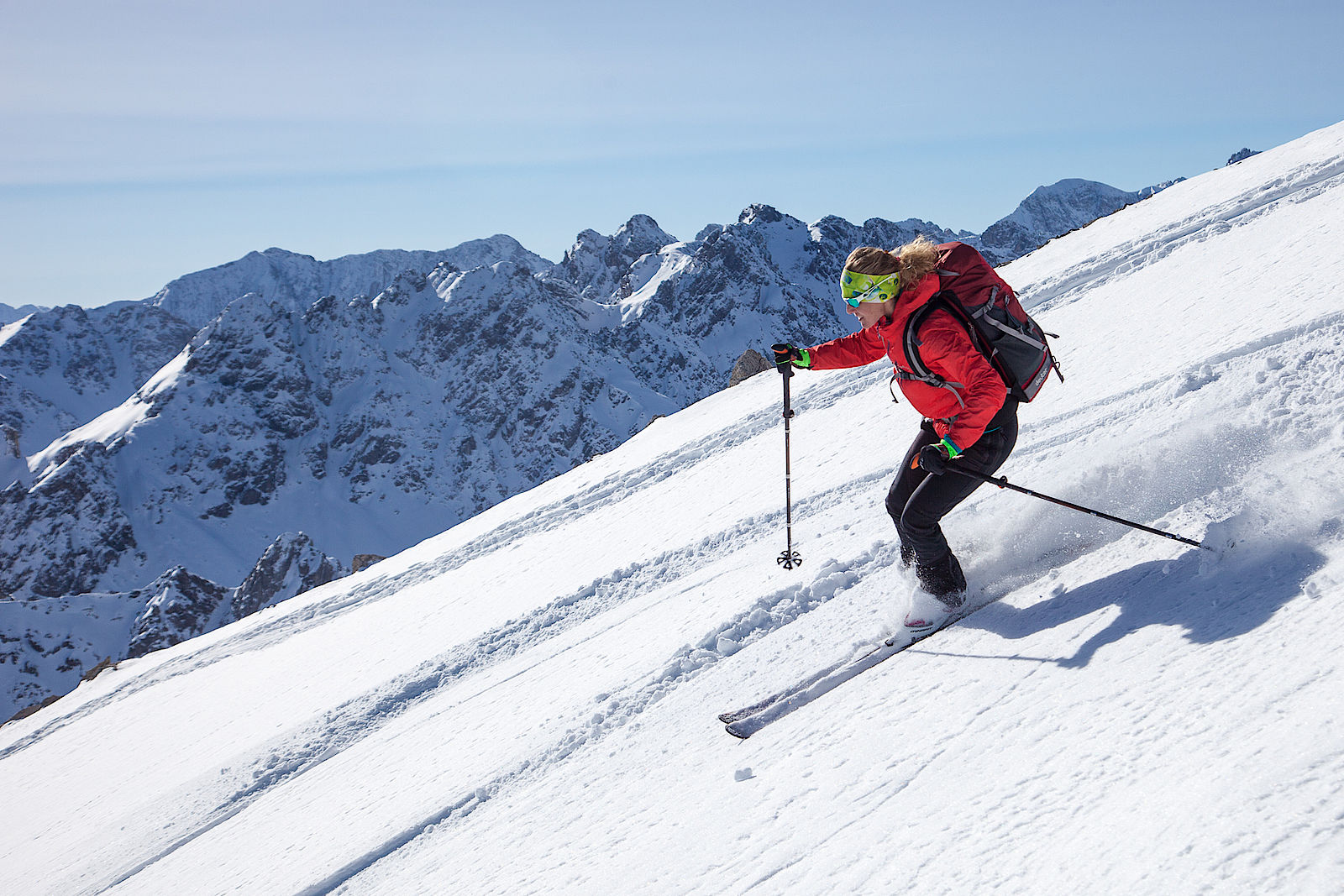 Abfahrt von der Kogelseespitze. Abfahrt von der Kogelseespitze.