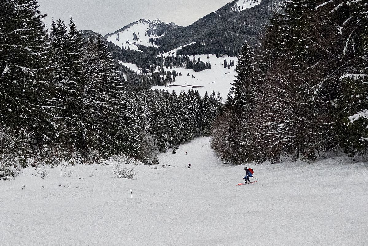 Abfahrt durch den Lochgraben