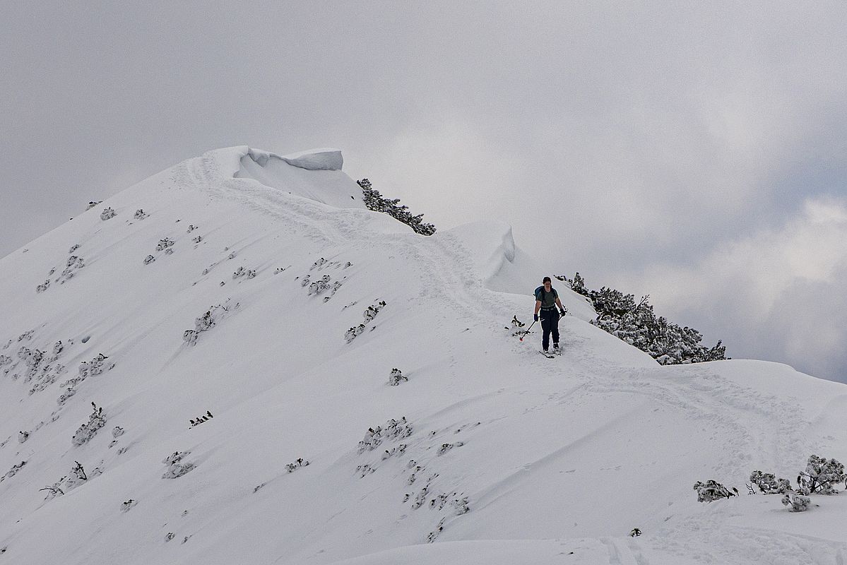 Kleine Wächten am Gipfelgrat 