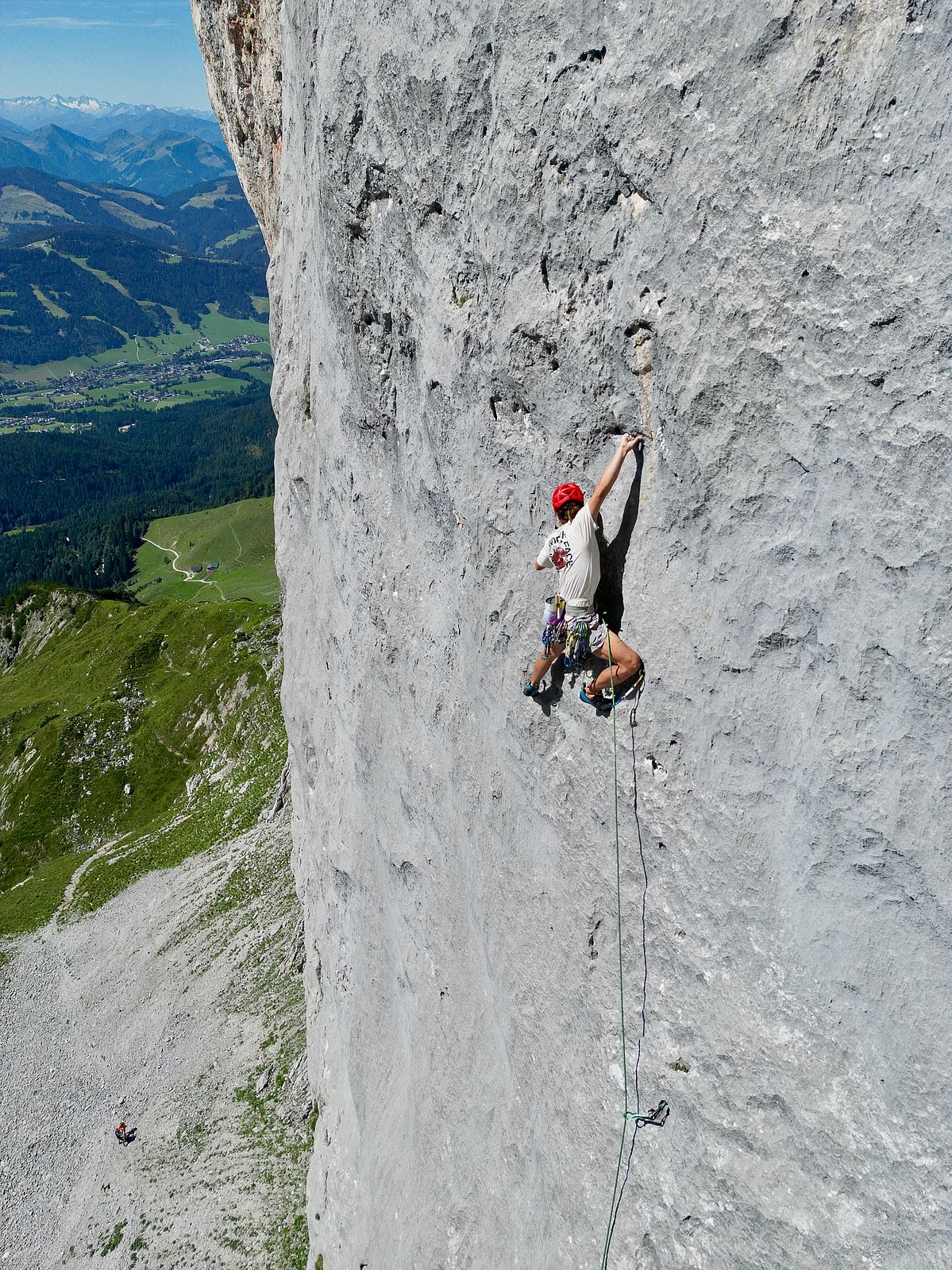 Wilder Kaiser, Waxensteinerturm, Kletterroute "Im Rausch der Zeit" (Foto: David Hechl)