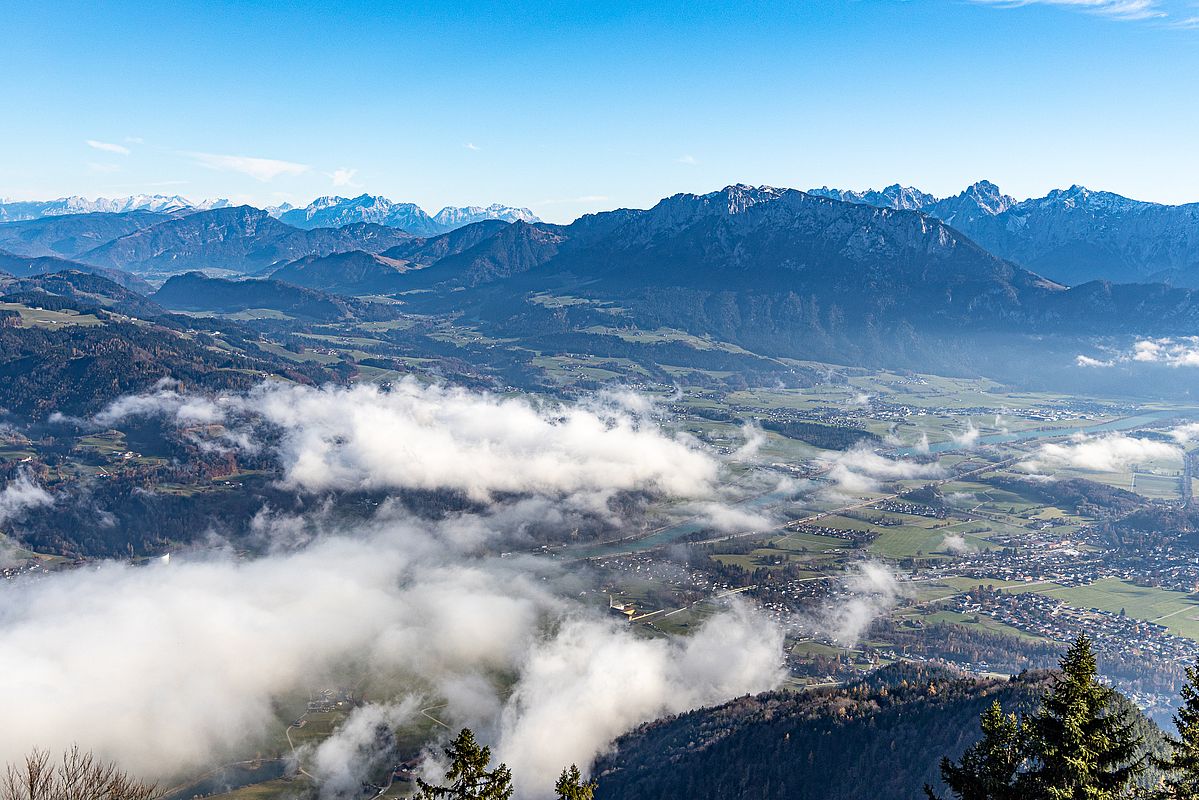 Tiefblick auf den Talkessel von Oberaudorf und Ebbs