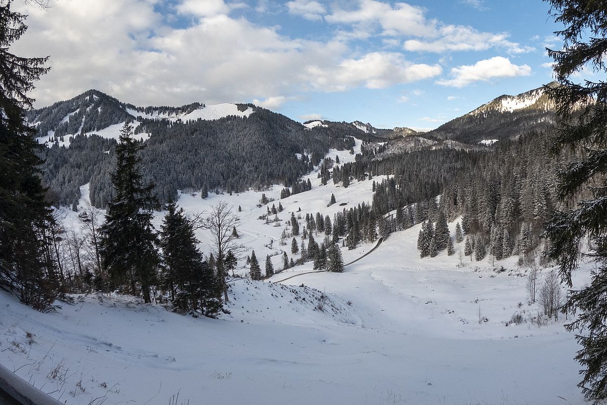 Blick zum Rosskopf, der jetzt wieder weiß ist, aber der Schein trügt etwas
