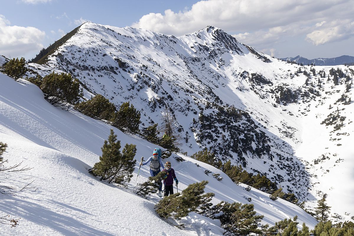 Aufstieg zum Steilnerjoch mit guten Bedingungen