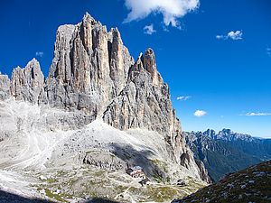 Pradidalihütte in der Palagruppe, Dolomiten