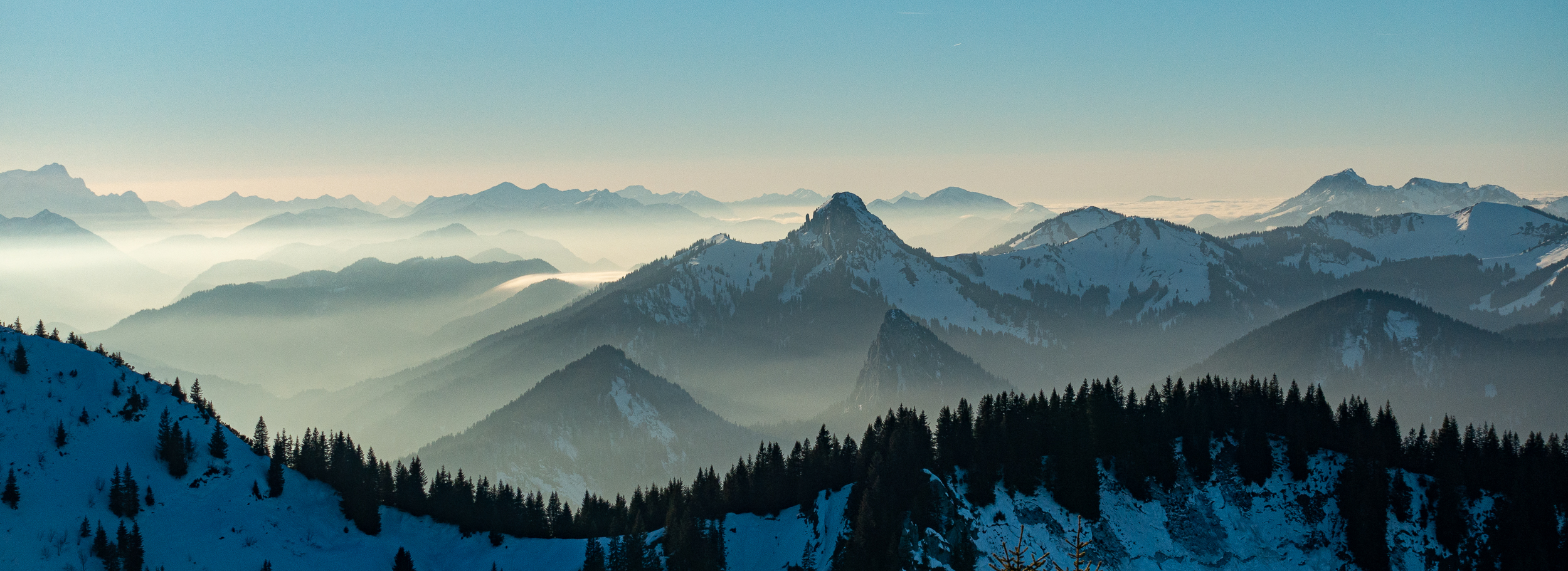 Abendlicht am Rötenstein in den Bayerischen Voralpen