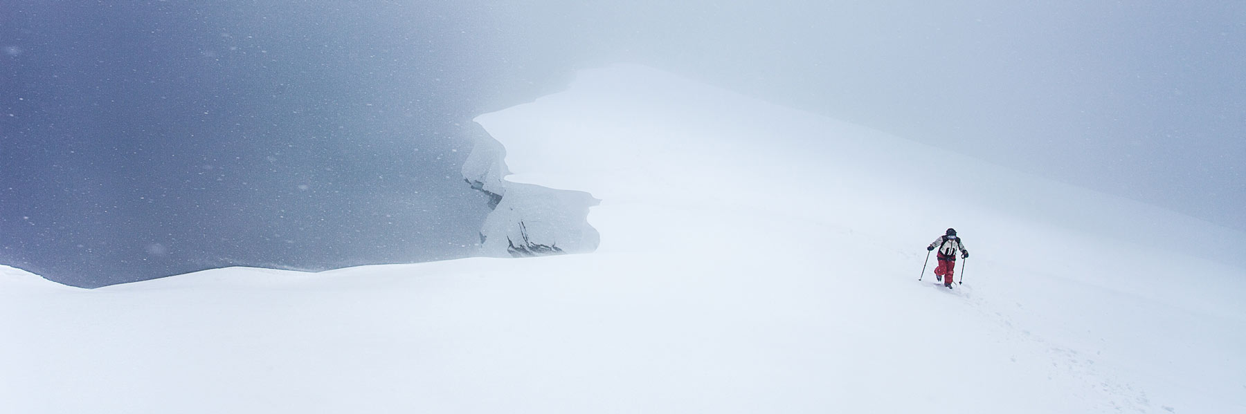 Die letzten Meter zum Gipfel des Großen Möchner im Schneesturm