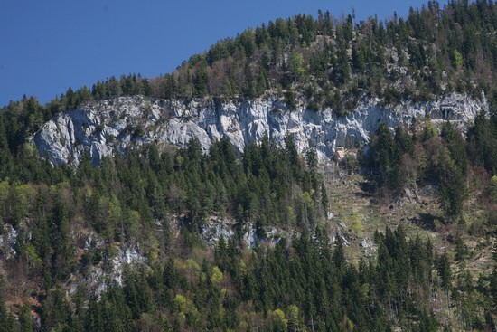 Blick auf die "Fiaggn-Wand" von Achleiten