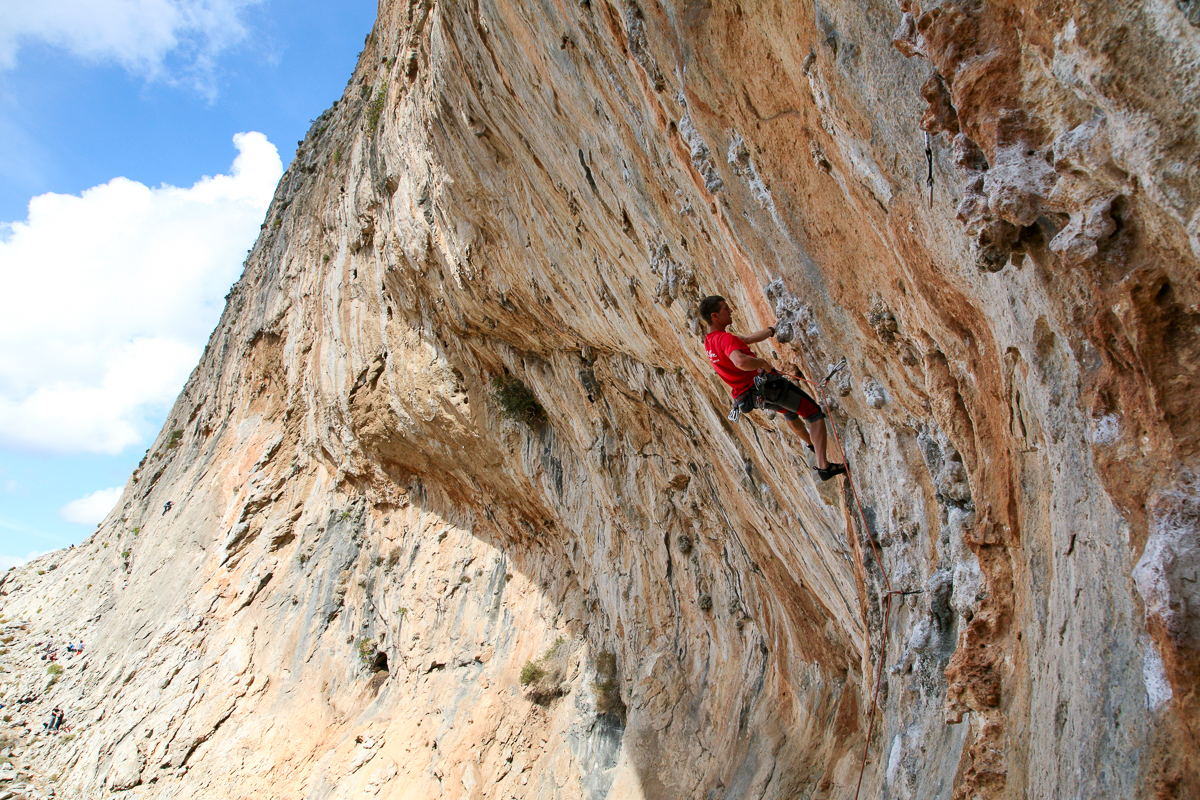 Die Kletterroute Kastor (6c+) in Arhi, Kalymnos