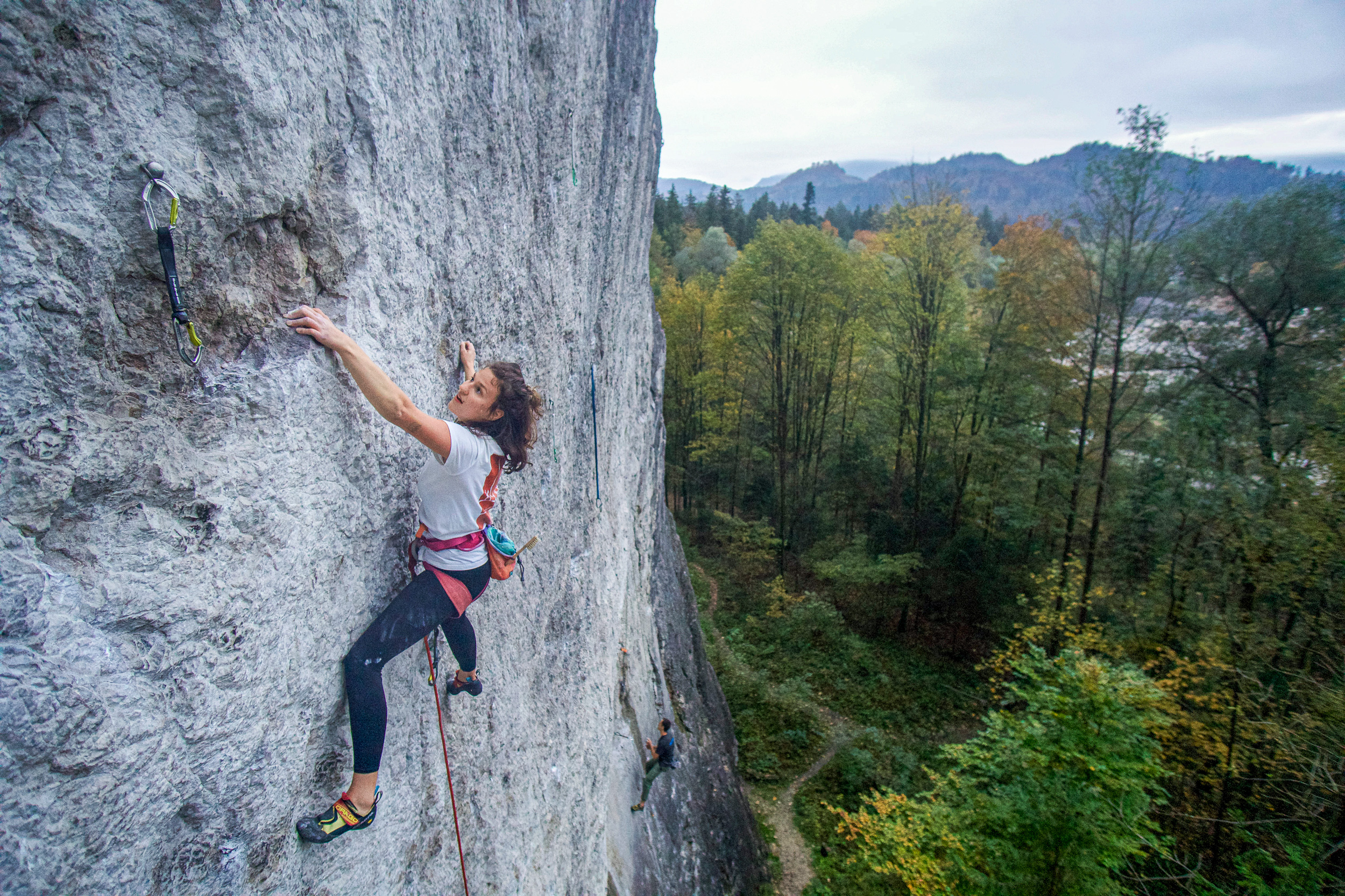 Angelika Reiner klettert "Optima" (9-)