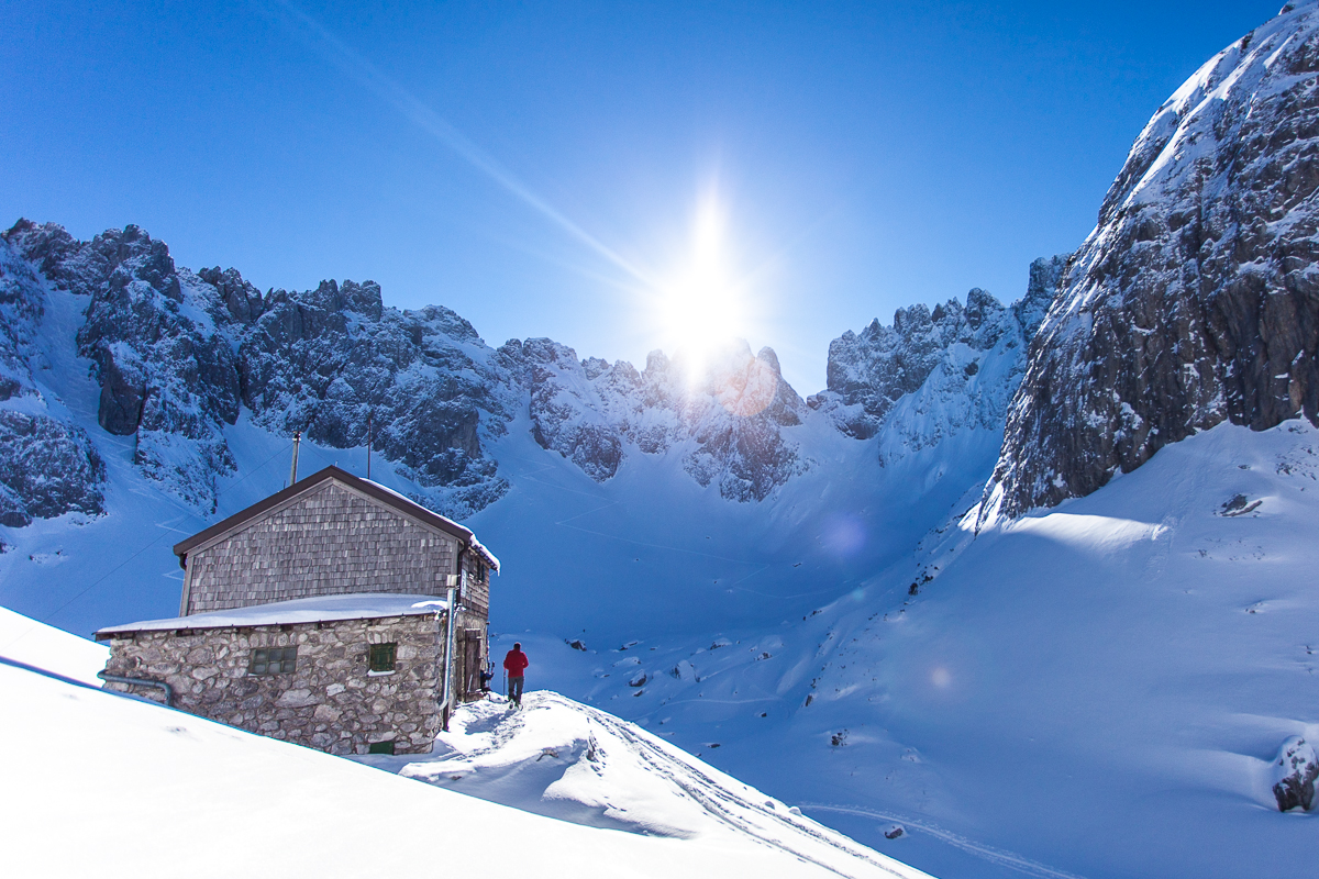 Perfekte Skitourenverhältnisse im Griesner Kar.