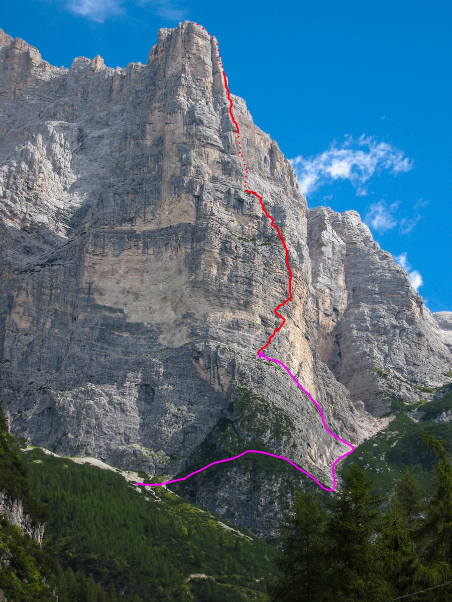 Kletterroute Civetta Und Moiazzagruppe Torre Trieste S dostkante 
